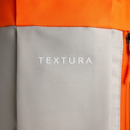 Sports backpack on lightning, textura, outer pocket, beige color/orange-6