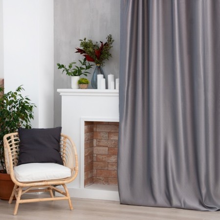 Curtain curtain Ethel "Strokes" color gray, on the curtain tape, 145x265 cm