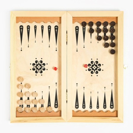 NARDS "Volk", wooden board 60 x 60 cm, with a field for playing checkers-1