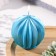 Figure candle "Faced ball", 6.5x6.5 cm, turquoise