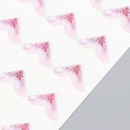 A set of corners with a pocket for photos 24 corners "Flower" pink 12.5x9 cm-1