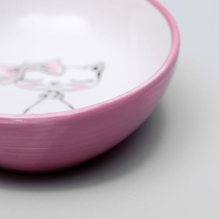 Keramic "cute kisa" saucer 200 ml 15.7 x 11.3 x 3.8 cm, pink-5