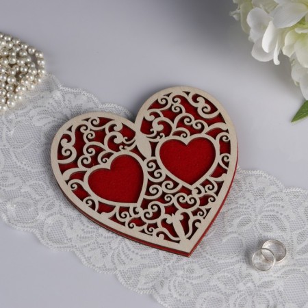 Standing for the Ring "Heart", red, 16.5x16.5 cm