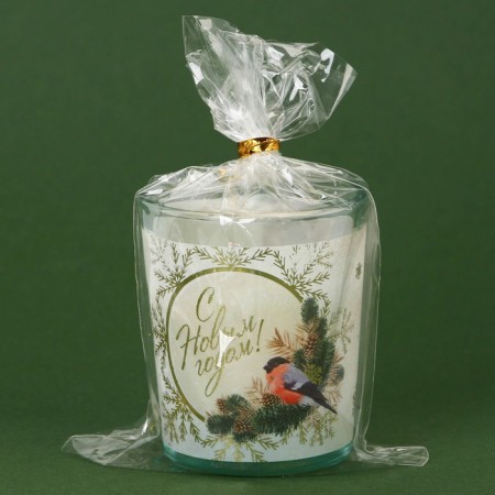 New Year's candle in a glass "Happy New Year!", Aroma chocolate-4