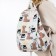 School backpack on lightning from textiles, external pocket, white/black color