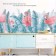 Interior plastic sticker "Flamingo and palm leaves" 30x90 cm set 2 sheets