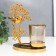 Summary metal, glass for 1 candle "Bird on a tree" D-5 cm, gold 8x15x17.5 cm