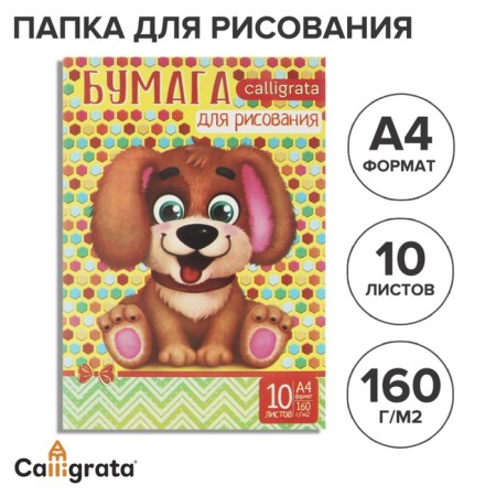 A4 drawing folder, 10 sheets "puppy", 160 g/m2