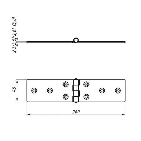Card loop, 200 x 45 mm, h = 2.8 mm, without coating-2
