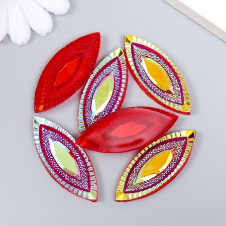 Decor for creativity Plastic "Eye" Holography Red set 6 pcs 2x5 cm-2