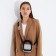 Bag-clate on magnet, long belt, white color