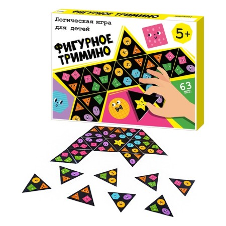 Board game, trimino for children "Figure", 63 cards 5 x 5 x 5 cm