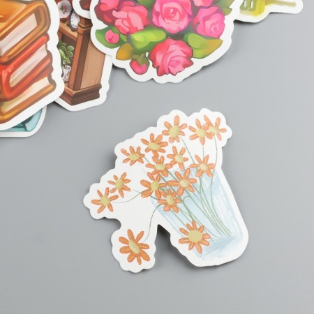 Stickers plastic "Bouquets" set 60 pcs 10x12 cm-1
