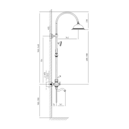 The shower system TIMO ADELIA SX-6010/00, chro-3