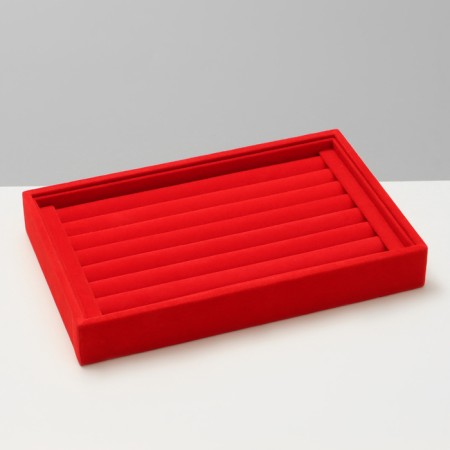 Stand for rings 7 stripes, 23 × 14 × 3 cm, red color-1