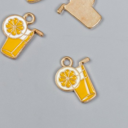 Decor for creativity metal, enamel "Lemonada" 2x1.5 cm