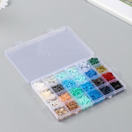 Decor for creativity plastic "Palette of blue and blue" d = 0.6 cm nr 24 colors 18.5x13x2 cm-1
