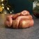 New Year. Symbol 2025. Figure "Snake Leia" burgundy with gilding, 4x6.5x7.5cm