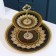 Eboe, 2 levels: d = 18 cm, d = 30 cm, black color with beige and gold, glass