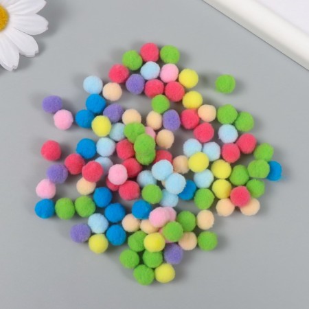Decor for creativity "Pomponchiki. Tenderness" d = 1 cm set of 100 pcs