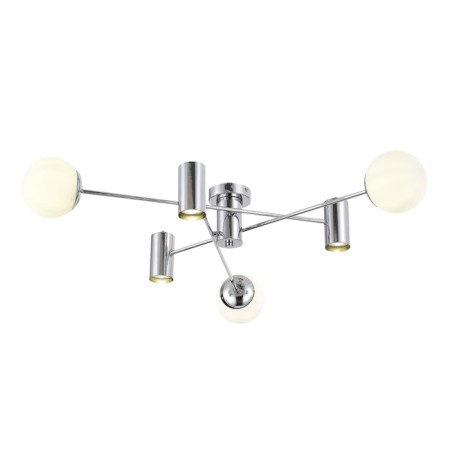 Ceiling EVOLUCE lamp. Sle1105-102-06. Raito. 6x5+60 watts, GU10+E27, 4000K, 100x100x20 cm, color chromium-1