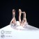 Earrings with rhinestones "Magic" bead in a drop, the color is white in pink gold