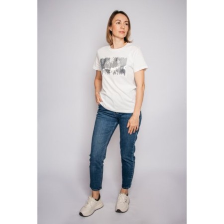 Women's T -shirt Let’s go "Square", size 56, milk color-1
