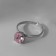 Ring "Wealth" single, pink color in silver, dimensionless