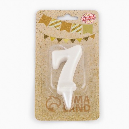 Candle for Cake "Oval" Number "7", large, pearl, 5.5 cm-3