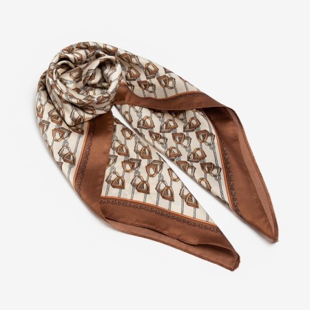 Women's scarf minku rr 70*70 cm, beige color