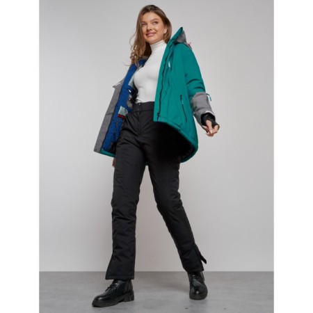 Ski jacket women's winter, size 60, dark green color-18
