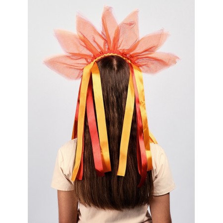 Carnival set "Clear Sun": rim, belt, ribbons, red-orange-2