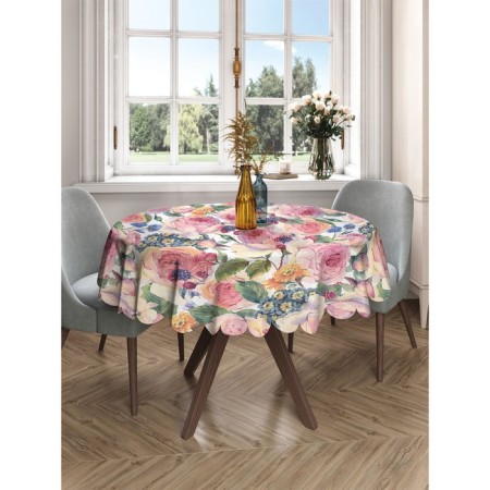 Rosa Rosa Roses, Round, Saten, D = 150 cm-2