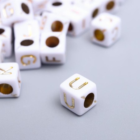 Beads for creativity plastic "Letters on the cube" set of 20 g, mix 0.6x0.6 cm-1