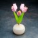 Souvenir "Tulips in a vase", 5 flowers, small, pink, selenite