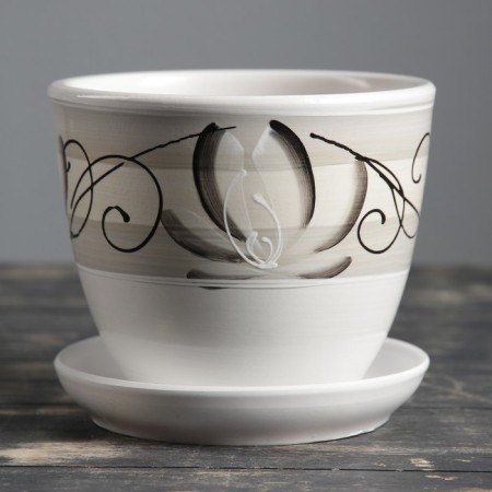 Pot floral lotus white 1 liter