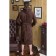 Male dressing gown with a hood, size 50, chocolate color, mahra