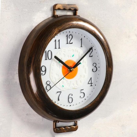 Wall clock, series: kitchen, "to breakfast", smooth move, 25 x 29 cm, 3 aa-1