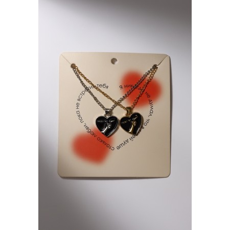 Kulons "Demetrons" Trust Me, black color in silver-gold, 47 cm-4