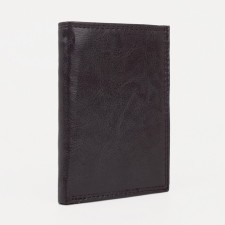 Male purse without fastening, 2 in 1, for autocrains, for bills, for cards, for coins, brown color