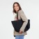 Soper bag with zipper, black color