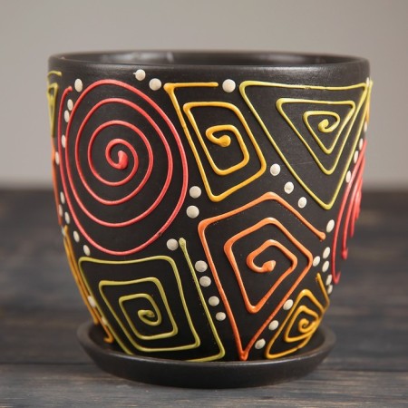 Flower pot "Rainbow" No. 2 High oval, 0.6 liters