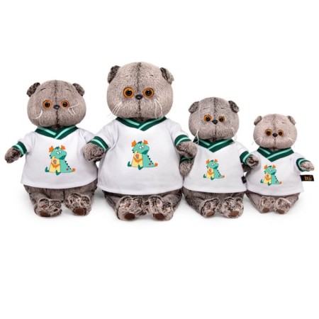 Soft toy "Basik in a T -shirt with a dragon", 19 cm-3