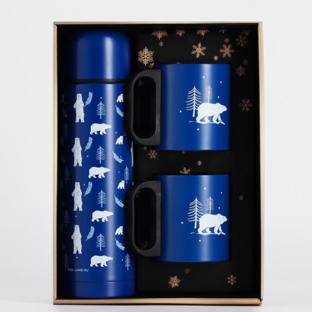 New Year! New Year's set "Zimushka", thermos 500 ml, mug 2 pcs-9
