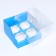 Confectionery folding box for 4 cupcakes 16 x 16 x 10, blue