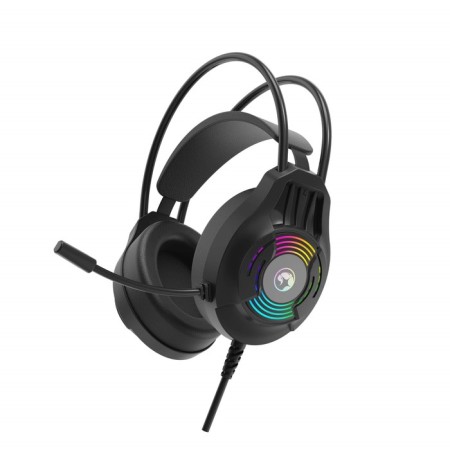 Marvo H8326 headphones, game, full -size, microphone, USB + 2*3.5mm, 1.8 m, RGB, black-1