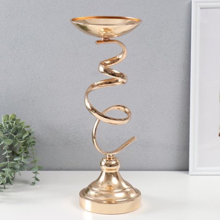 Summary metal per 1 candle d = 15 cm "Faustin" gold 15x15x40 cm-1
