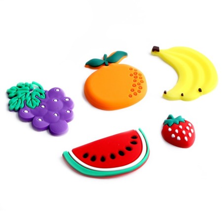 Decor silicone "Fruits" set of 5 pcs., Glue pads-1