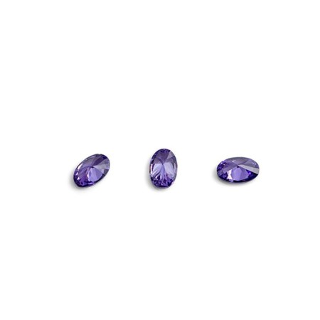Crystals for volumetric inlay TNL “Oval”, No. 1, purple, 10 pcs