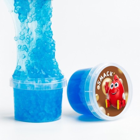 Slime "Glass", Smask with balls, blue, 90 g